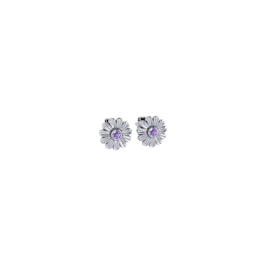 Daisy Sterling Silver Post Earrings with Gemstones TER2242