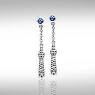Cape Hatteras Lighthouse and Gem Silver Earrings TER236