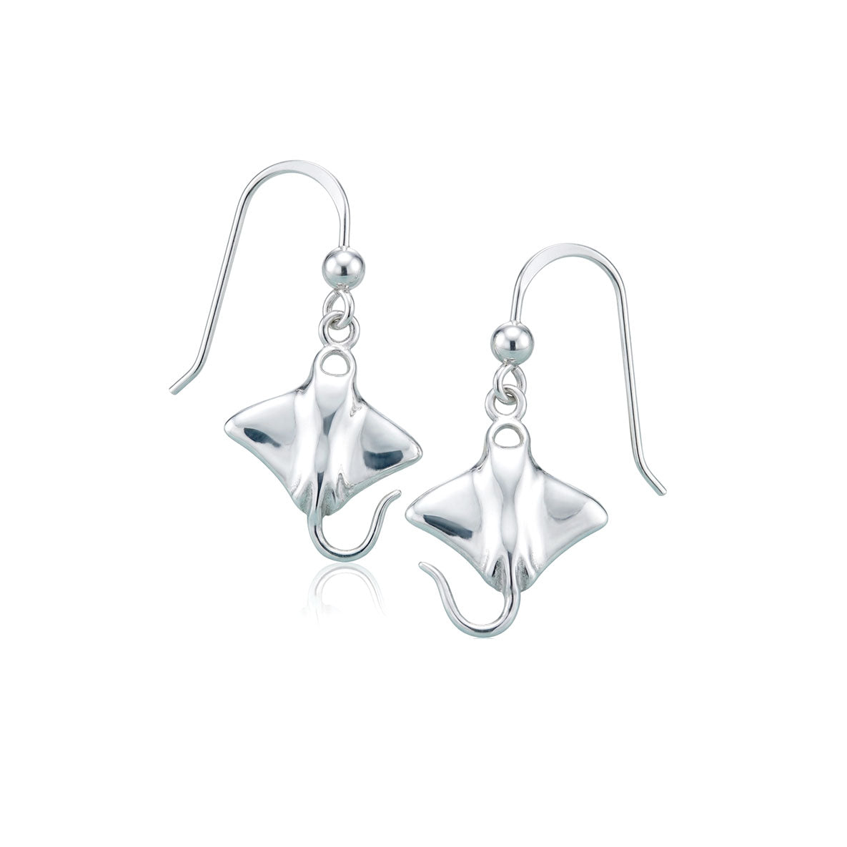 Manta Ray Sterling Silver Earrings TER309