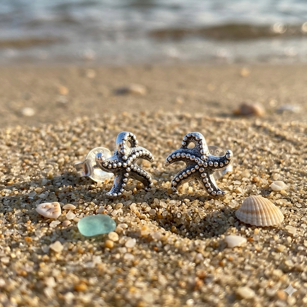 Starfish Sterling Silver Post Earrings TER317