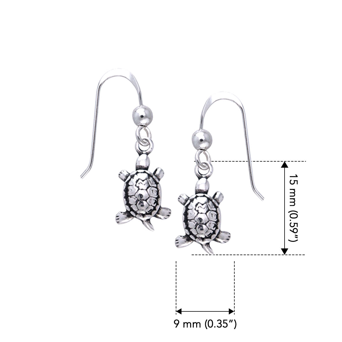 Turtle Sterling Silver Earrings TER343