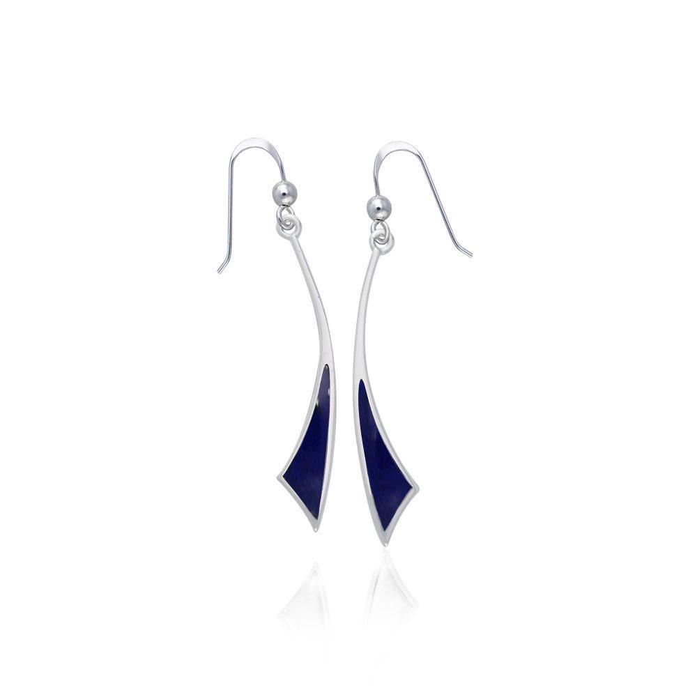 Triangle Cabochon Silver Earrings TER357