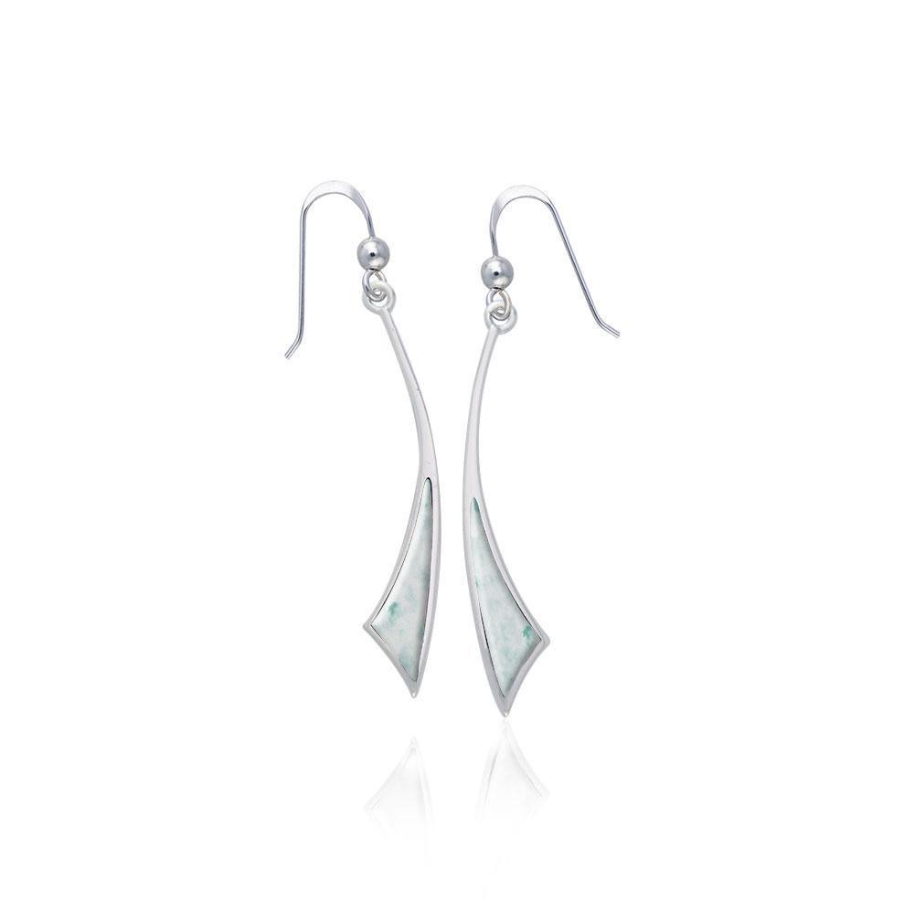 Triangle Cabochon Silver Earrings TER357