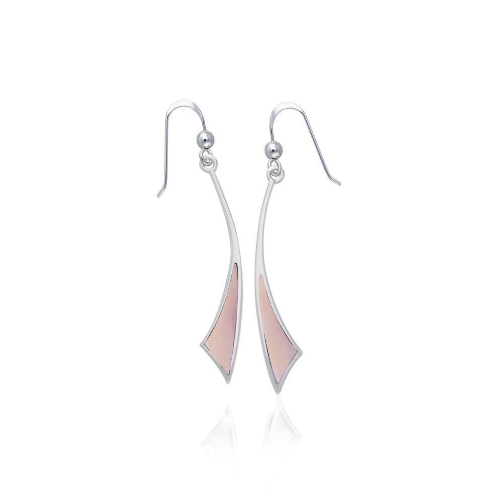 Triangle Cabochon Silver Earrings TER357