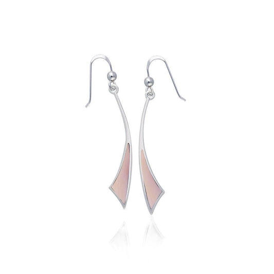 Triangle Cabochon Silver Earrings TER357