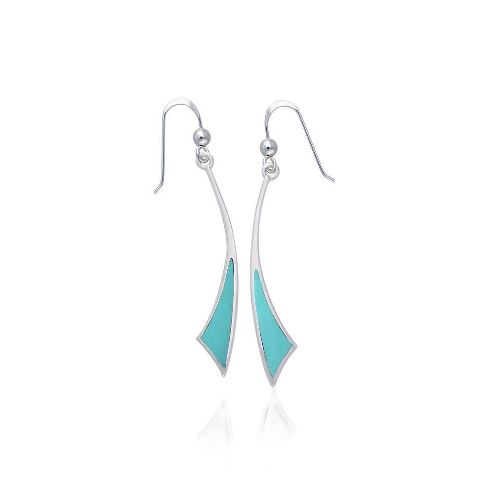 Triangle Cabochon Silver Earrings TER357
