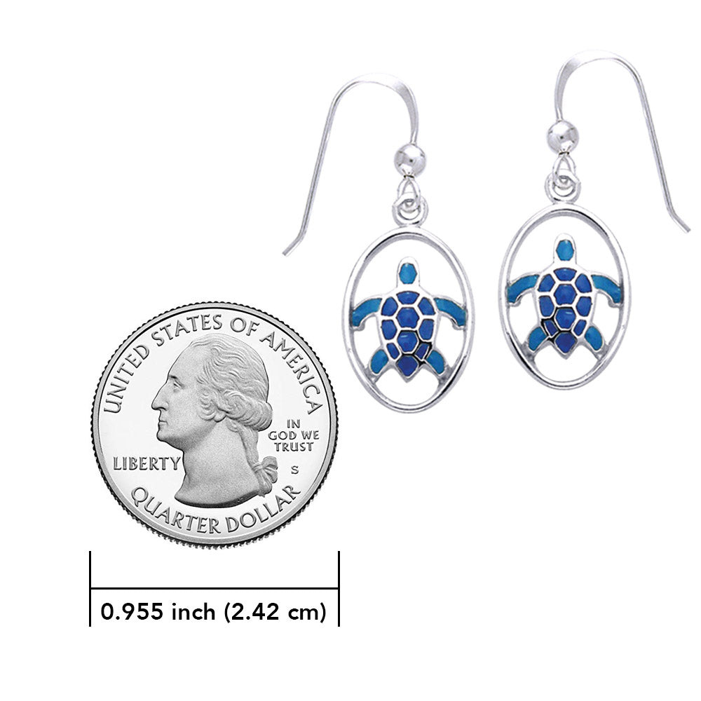 Turtle Sterling Silver Earrings with Enamel TER429