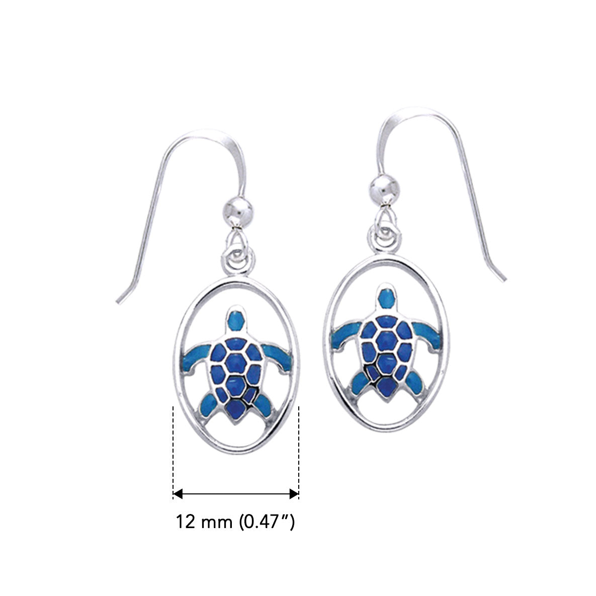 Turtle Sterling Silver Earrings with Enamel TER429
