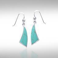 Trillion Flat Cabochon Earrings TER437