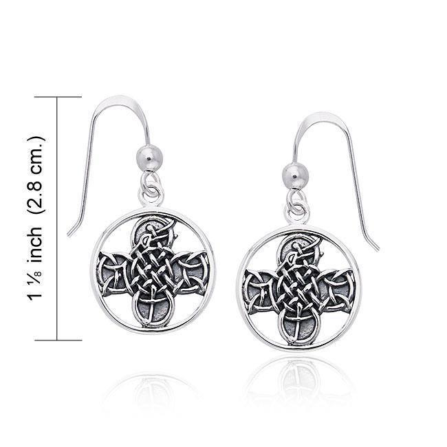 Celtic Lismore Cross Silver Earrings TER467
