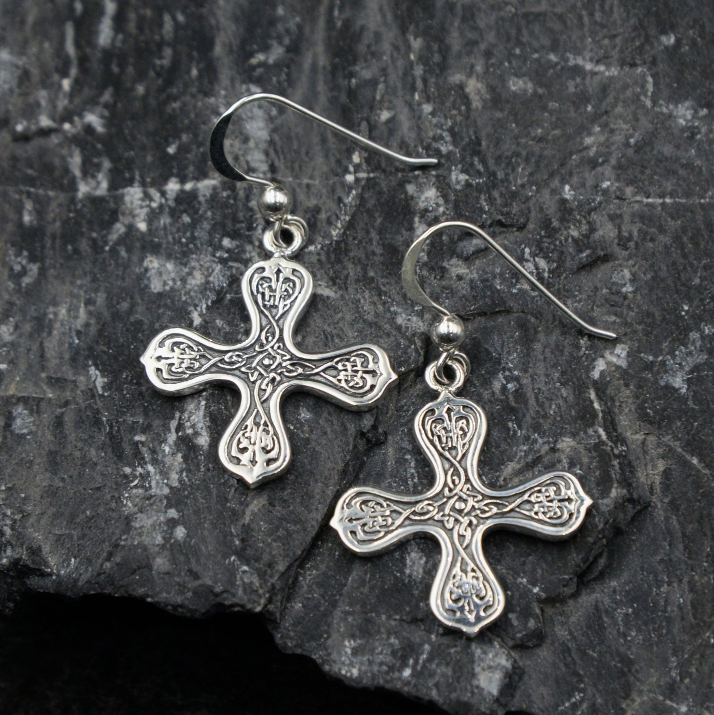 Lightweight Celtic Cross of the Spirit Sterling Silver Earrings TER2254