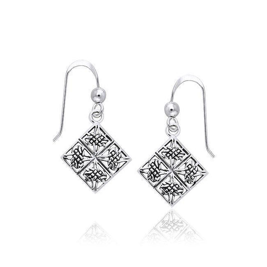 Celtic Ulbster Cross Silver Earrings TER472