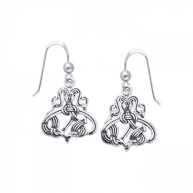Silver Borre Viking Earrings TER484