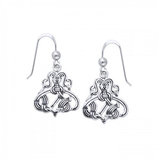 Silver Borre Viking Earrings TER484