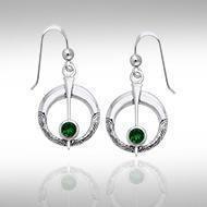 Danu Silver Thistle Earrings with Gems TER545