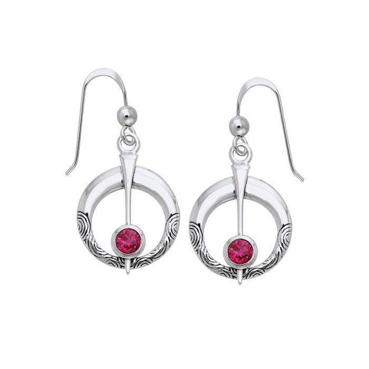 Danu Silver Thistle Earrings with Gems TER545