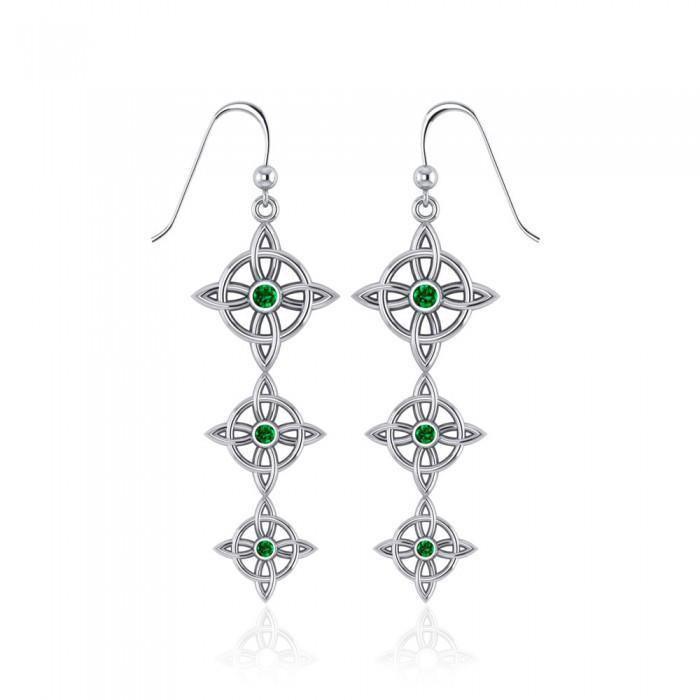 Danu Silver Quaternary Knot Earrings TER552
