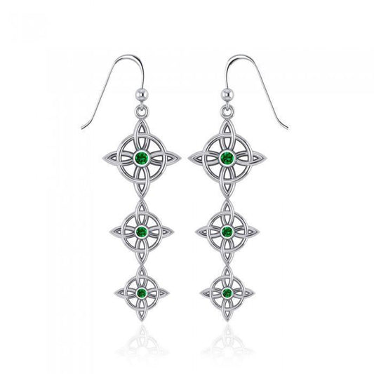 Danu Silver Quaternary Knot Earrings TER552