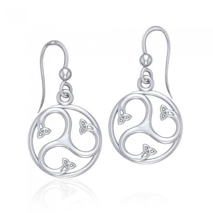 Find your spirituality within ~ Sterling Silver Celtic Triquetra Dangle Earrings Jewelry TER568
