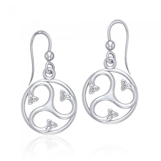 Find your spirituality within ~ Sterling Silver Celtic Triquetra Dangle Earrings Jewelry TER568