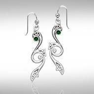 An exemplary symbology of the Trinity ~ Sterling Silver Celtic Triquetra Dangle Earrings Jewelry with Gemstones TER570