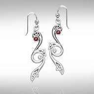 An exemplary symbology of the Trinity ~ Sterling Silver Celtic Triquetra Dangle Earrings Jewelry with Gemstones TER570