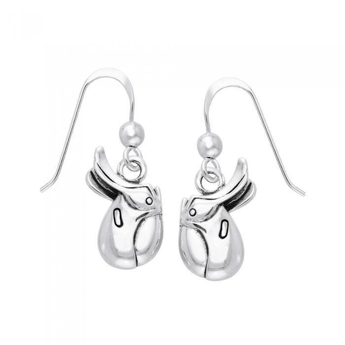 Horse Trail Riding Saddle Pack Silver Earrings TER789