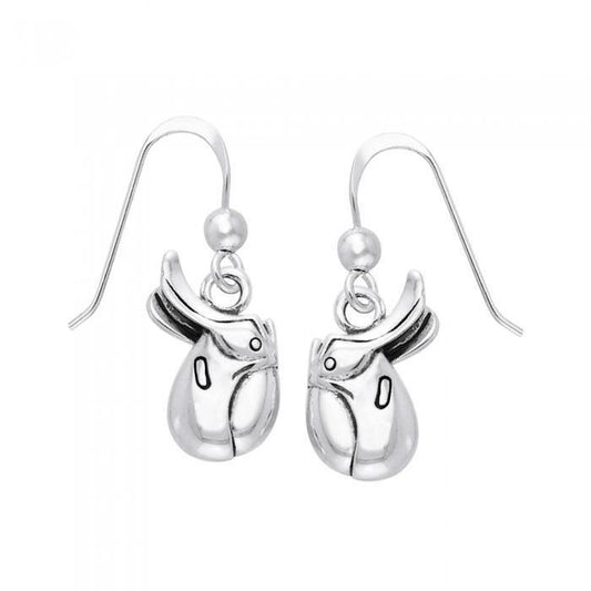 Horse Trail Riding Saddle Pack Silver Earrings TER789
