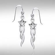Designer Shooting Star Cubic Zirconia Earrings TER856