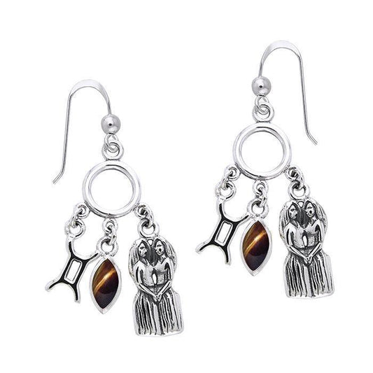 Gemini Zodiac Symbol Silver Earring TER886
