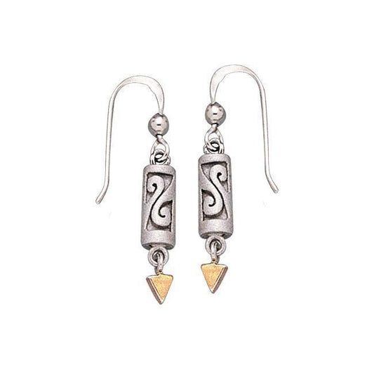 Celtic Knotwork Swirl Gold & Silver Earrings TEV1129-S