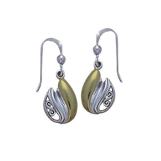 Celtic Knotwork Silver and Gold Earrings TEV2083