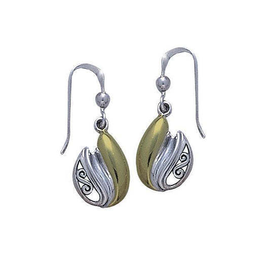 Celtic Knotwork Silver and Gold Earrings TEV2083