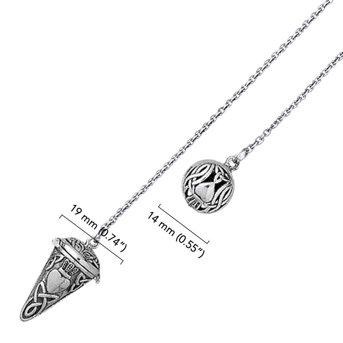 Celtic Trinity Claddagh Sterling Silver Pendulum TM005
