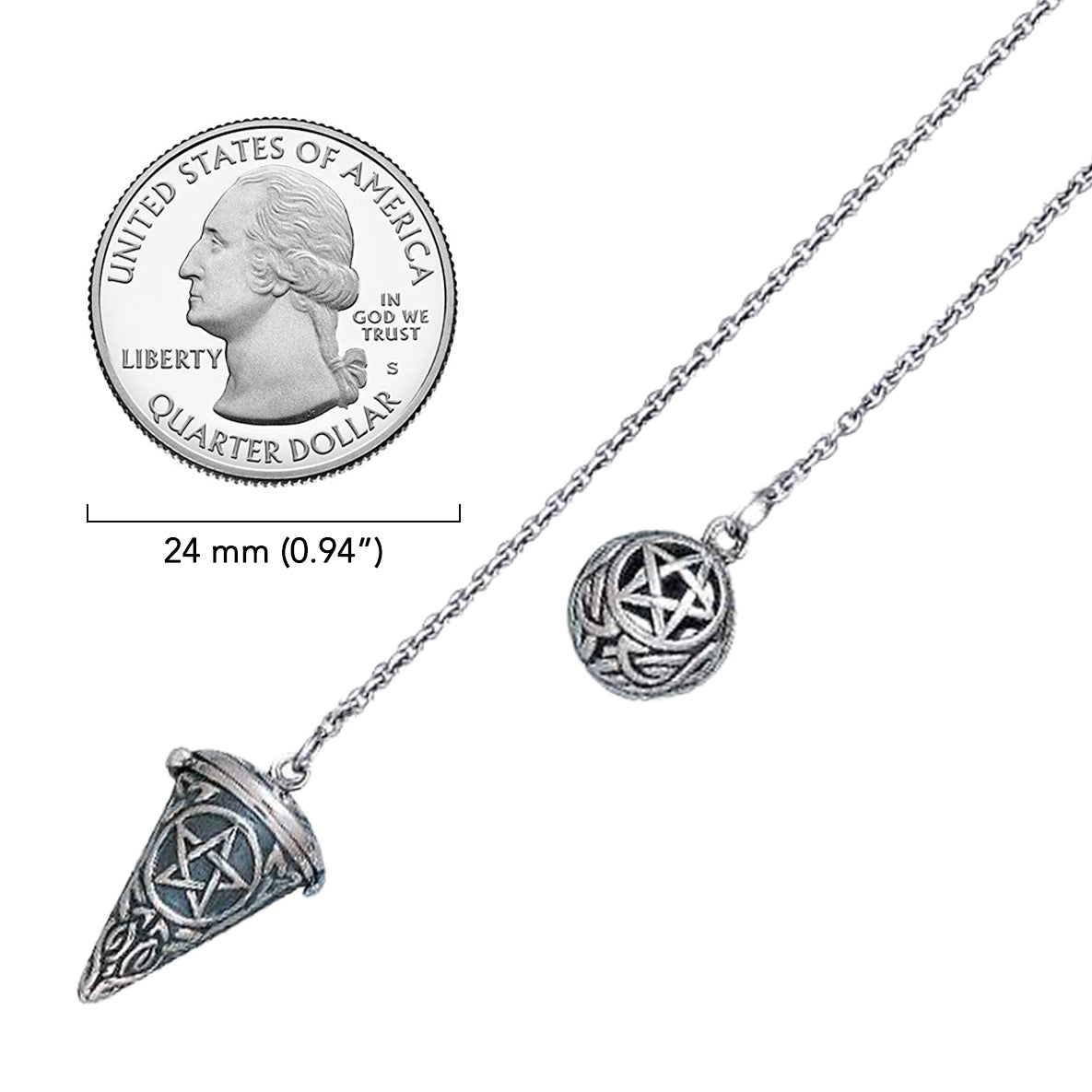 Five-Pointed Star Sterling Silver Pendulum TM006