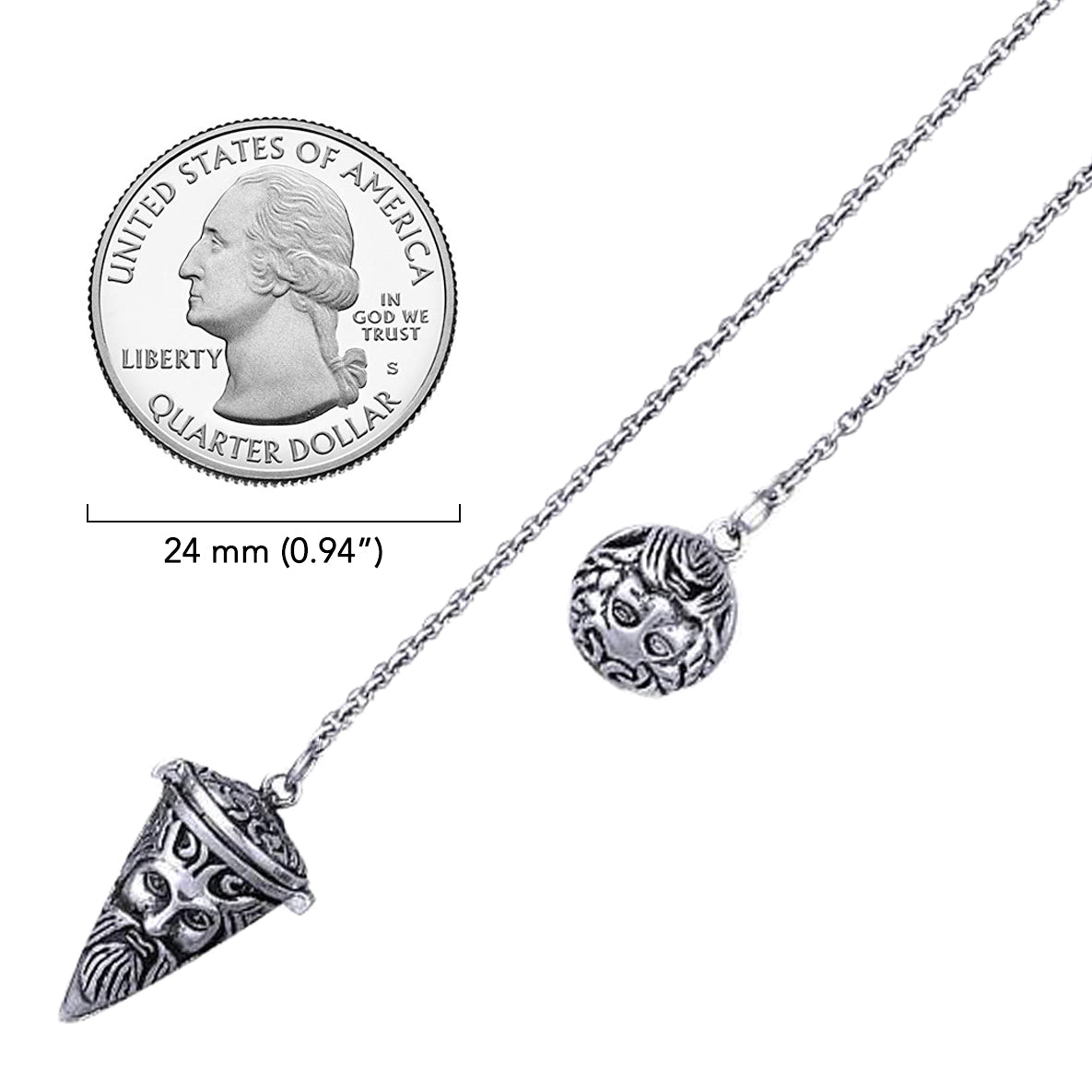Green Man Sterling Silver Pendulum TM008
