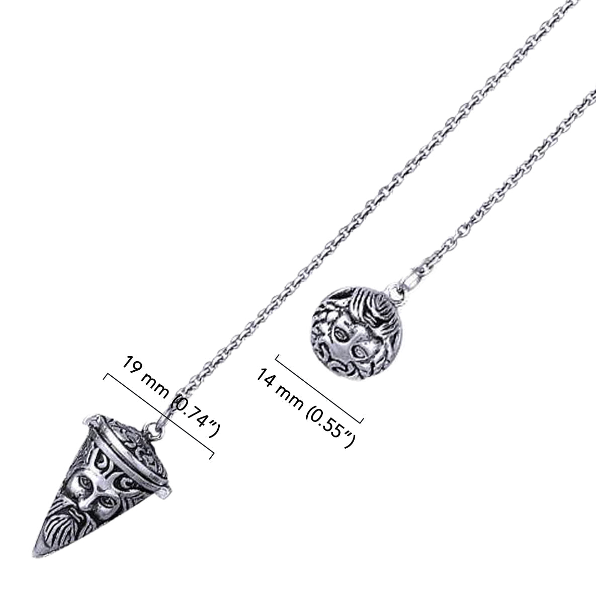 Green Man Sterling Silver Pendulum TM008