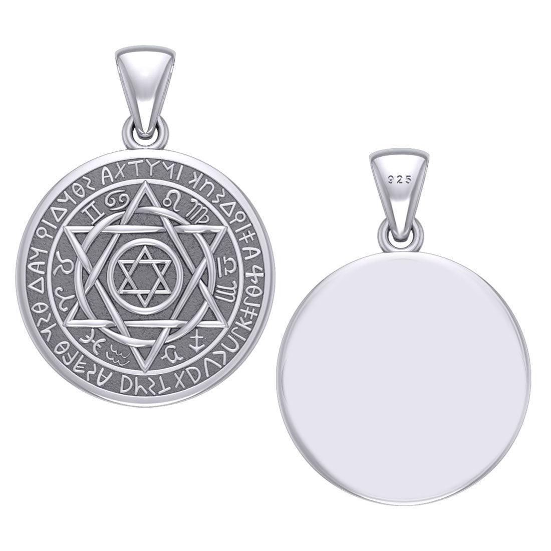 Seal of Solomon with Zodiac Symbol Silver Pendant TMD294-CUSTOM