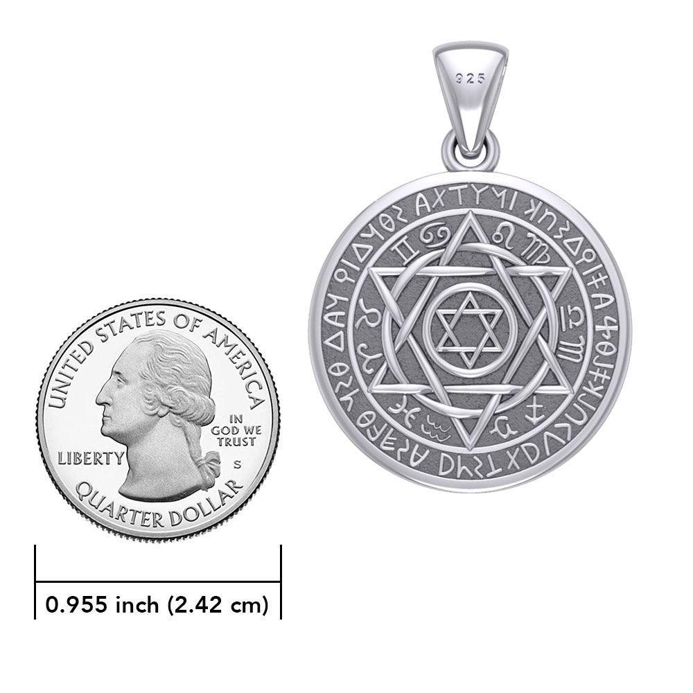 Seal of Solomon with Zodiac Symbol Silver Pendant TMD294-CUSTOM