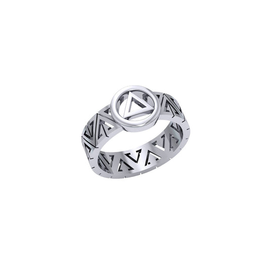 Recovery Sterling Silver Band Ring TMD406 (Thick Version)