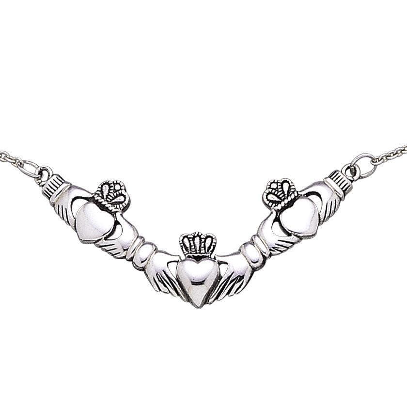Irish Claddagh Silver Necklace TN094