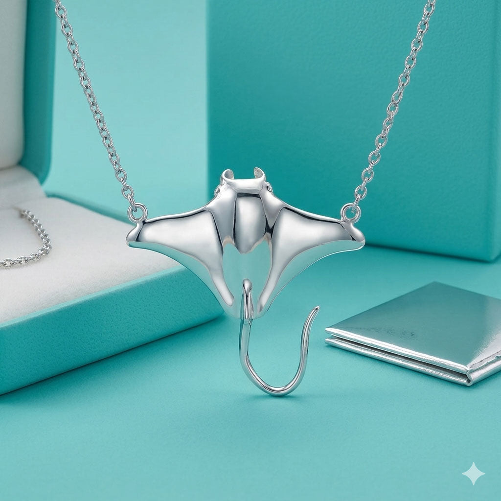 Manta Ray Sterling Silver Necklace TN124