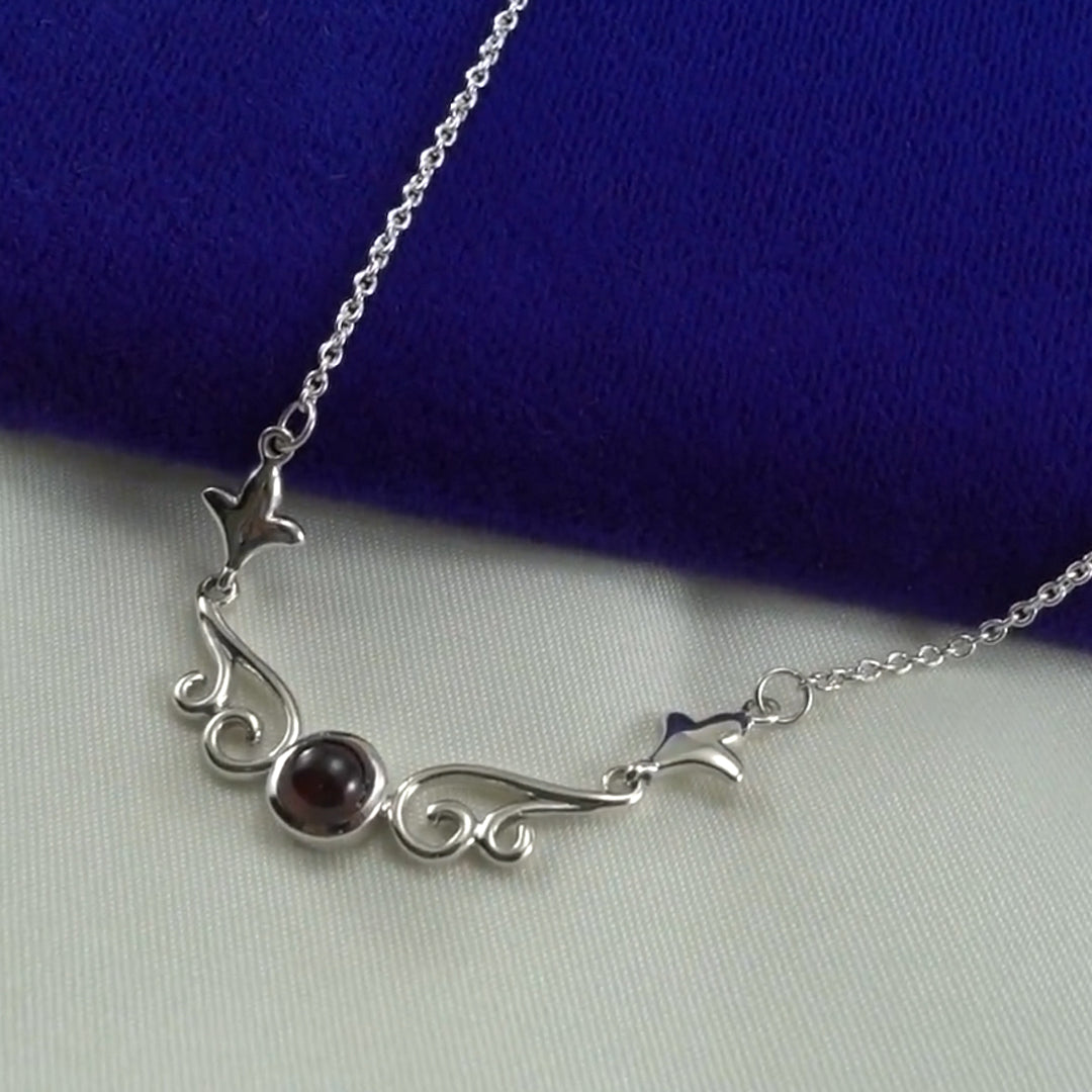 Magick Moon Silver Necklace with Gemstone TN152