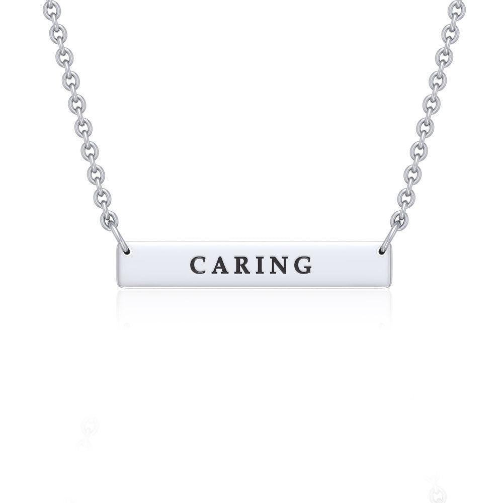 Small Straight Bar Empower Word Silver Necklace TNC430P