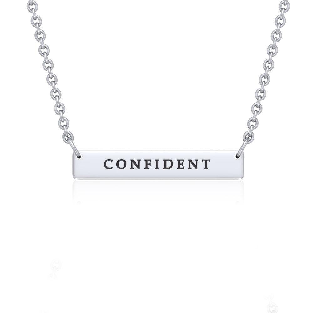Small Straight Bar Empower Word Silver Necklace TNC430P