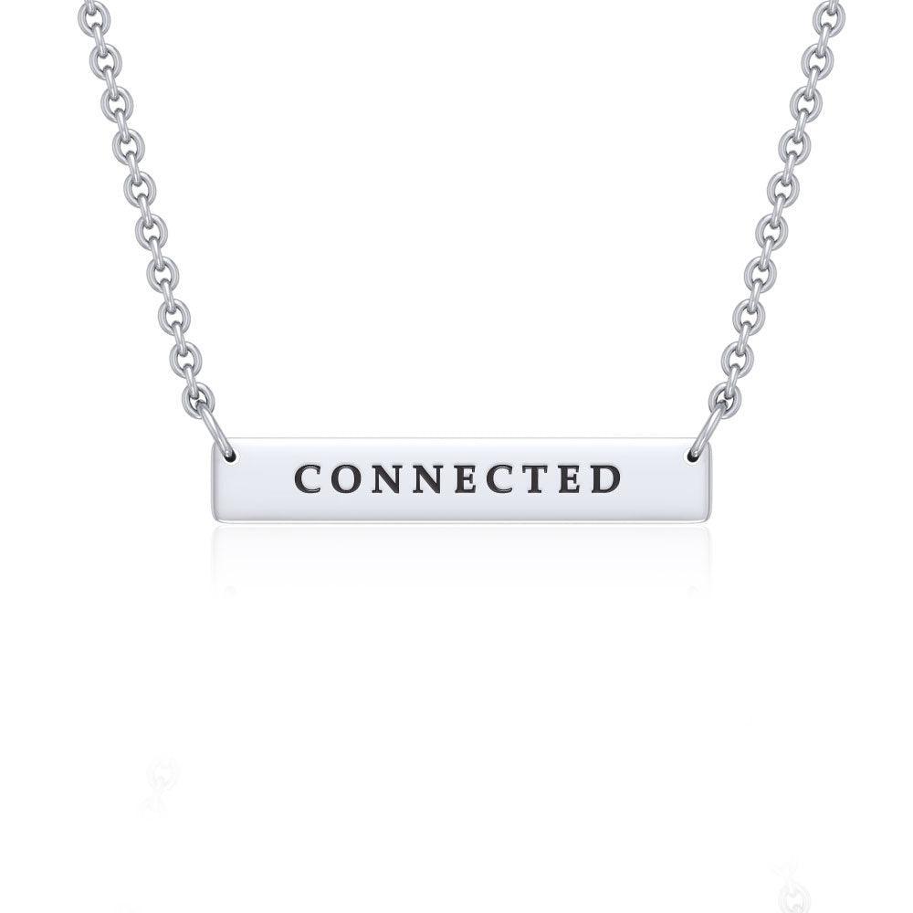 Small Straight Bar Empower Word Silver Necklace TNC430P