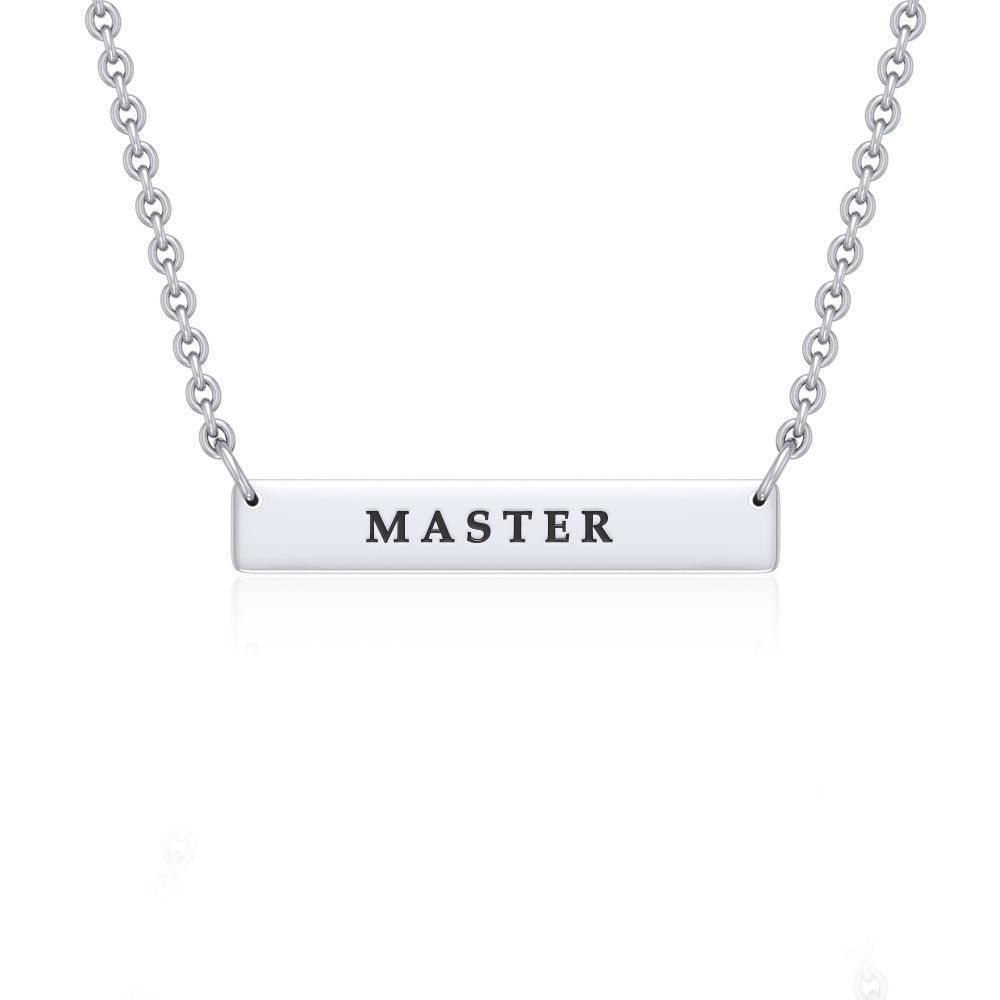 Small Straight Bar Empower Word Silver Necklace TNC430P
