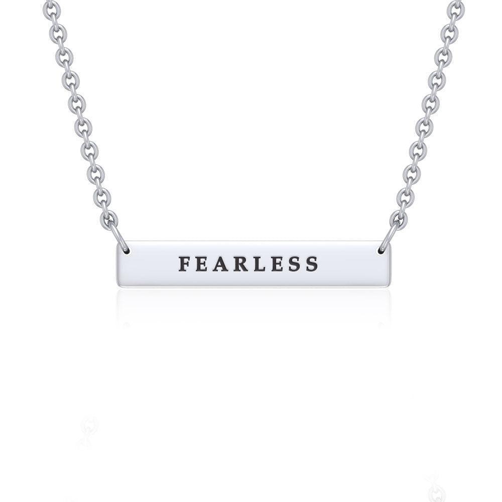 Small Straight Bar Empower Word Silver Necklace TNC430P