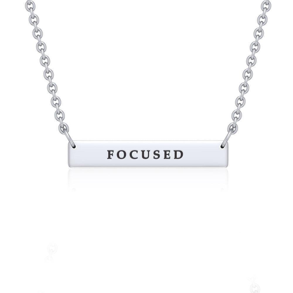 Small Straight Bar Empower Word Silver Necklace TNC430P