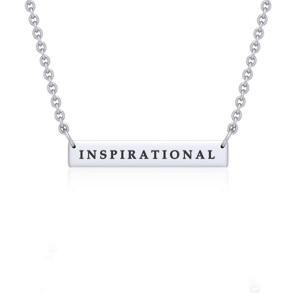 Small Straight Bar Empower Word Silver Necklace TNC430P